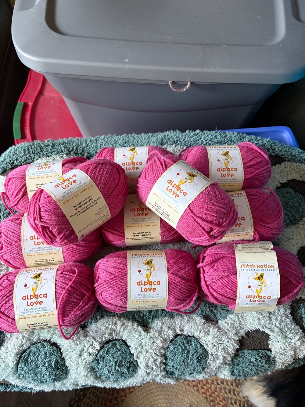 Red Heart Alpaca Love Pink Yarn - Lot of Skeins 12 new and unused